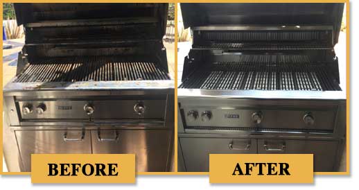 Before and after of BBQ Cleaning.